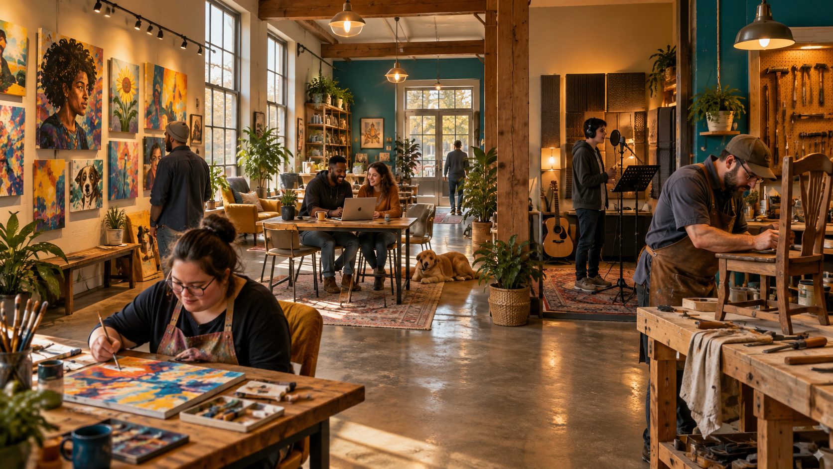 AutHouse interior — gallery workshop studio
